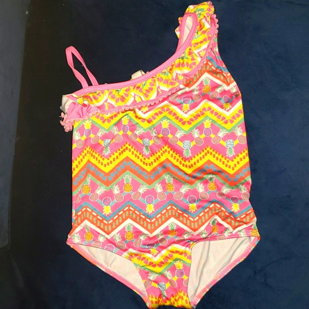 Girls Pineapple colorful summer one piece swimsuit